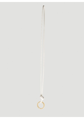 Bottega Veneta Intreccio Lanyard Keyring - Woman Keyrings White One Size