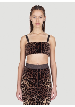 Dolce & Gabbana Leopard Print Crop Top - Woman Tops Brown It - 42