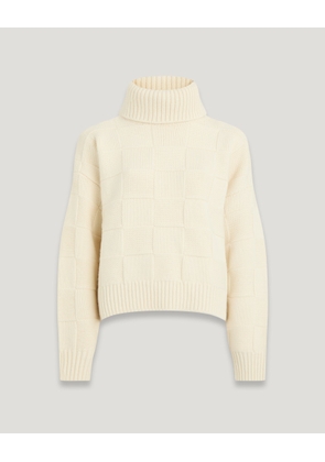 Belstaff Hop Roll Neck Jumper Women's Lambswool Ivory Size M/L