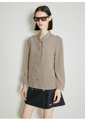 Prada Jacquard Crepe De Chine Shirt - Woman Shirts Brown It - 40