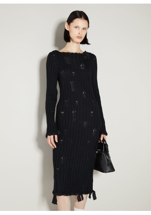 MM6 Maison Margiela Distressed Knit Dress - Woman Dresses Black M