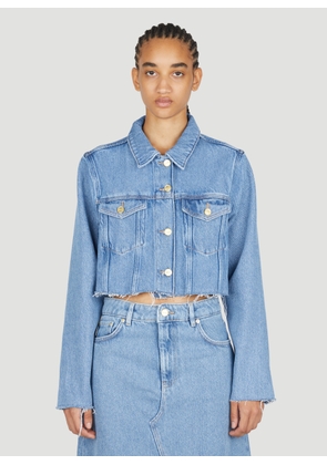 GANNI Heavy Denim Cropped Trucker Jacket - Woman Jackets Blue Eu - 40