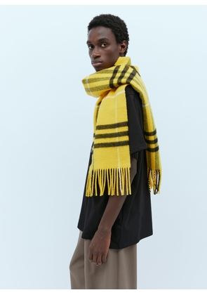 Burberry Check Wool Cashmere Scarf -  Scarves Yellow One Size