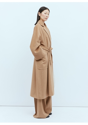 Max Mara Wool Robe Coat - Woman Coats Camel It - 42