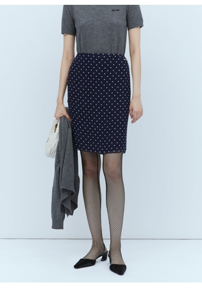 Miu Miu Polka-dot Silk Chiffon Skirt - Woman Skirts Blue It - 42