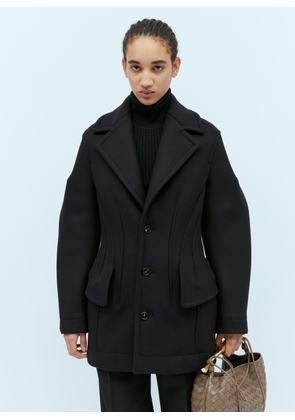 Bottega Veneta Felted Wool Sculptured Coat - Woman Coats Black It - 38