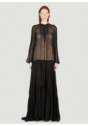Saint Laurent Semi Sheer Maxi Dress - Woman Dresses Black Fr - 36