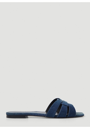 Saint Laurent Tribute Denim Sandals - Woman Sandals Blue Eu - 37
