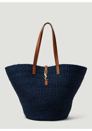 Saint Laurent Panier Medium Tote Bag - Woman Tote Bags Blue One Size