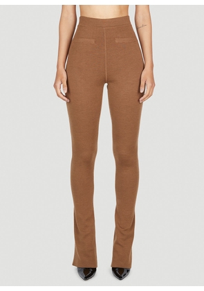 Saint Laurent High Waist Knit Leggings - Woman Leggings Camel M