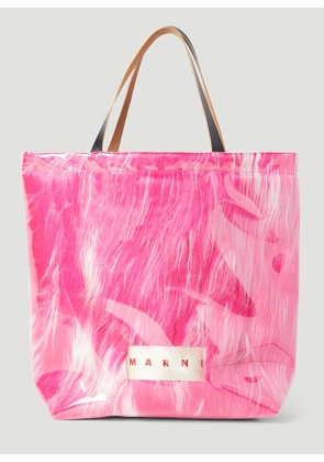 Marni Contained Faux Fur Tote Bag - Woman Tote Bags Pink One Size