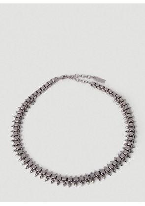 Saint Laurent Squares And Spikes Necklace - Woman Jewellery Silver One Size