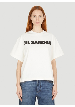 Jil Sander Logo Print T-shirt - Woman T-shirts Beige L