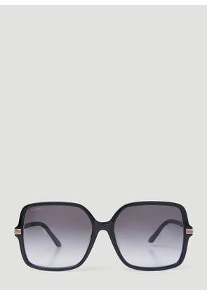 Gucci Web Square Sunglasses - Woman Sunglasses Black One Size