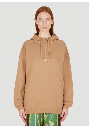 Gucci Vintage Logo Hooded Sweatshirt - Woman Sweatshirts Camel M