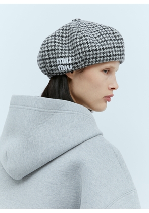 Miu Miu Shetland Wool Beret Hat - Woman Hats Grey S