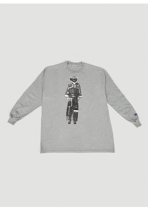 DRx FARMAxY FOR LN-CC Graphic Print Long Sleeve T-shirt -  T-shirts Grey Xxl