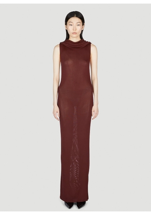 Saint Laurent Hooded Dress - Woman Dresses Burgundy S