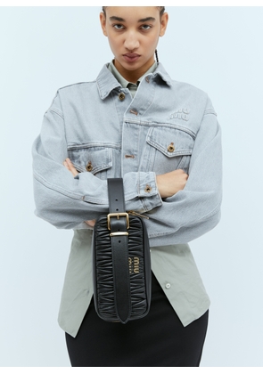 Miu Miu Matelassé Nappa Leather Clutch - Woman Clutch Bags Black One Size