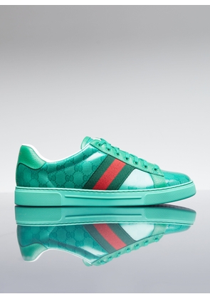 Gucci Gg Crystal Canvas Sneakers - Man Sneakers Green Uk - 08