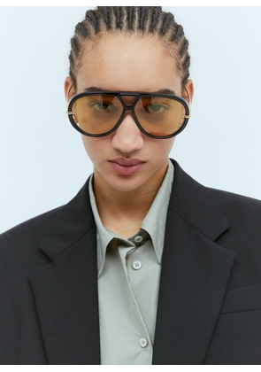 Bottega Veneta Drop Aviator Sunglasses - Woman Sunglasses Black One Size