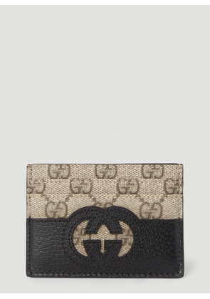 Gucci Monogram Card Holder - Man Wallets & Cardholders Beige One Size
