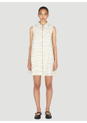 GANNI Zebra Print Mini Dress - Woman Dresses Beige Eu - 38