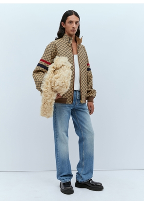 Gucci Gg Cotton Canvas Zip Jacket - Man Jackets Brown It - 50