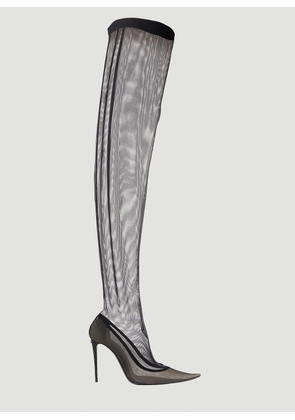 Dolce & Gabbana Kim Tulle High Boots - Woman Boots Black Eu - 36