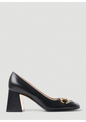 Gucci Horsebit Mid-heel Pumps - Woman Heels Black Eu - 35
