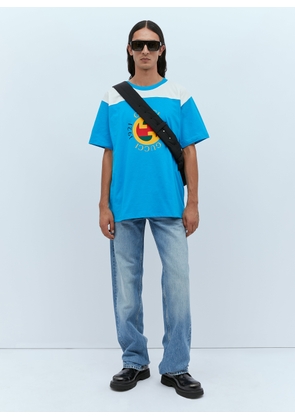 Gucci Logo Print T-shirt - Man T-shirts Blue Xl