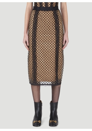 Gucci Gg Net Overlay Skirt - Woman Skirts Black S