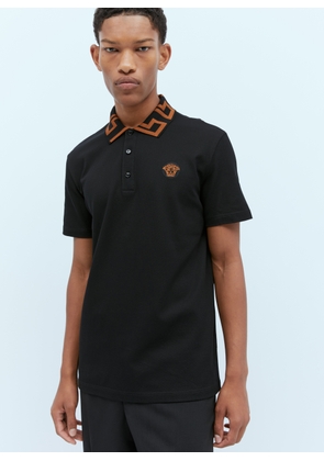 Versace Medusa Greca Polo Shirt - Man Polo Shirts Black Xl