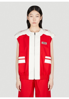 Gucci Logo Patch Gilet Track Jacket - Woman Jackets Red S