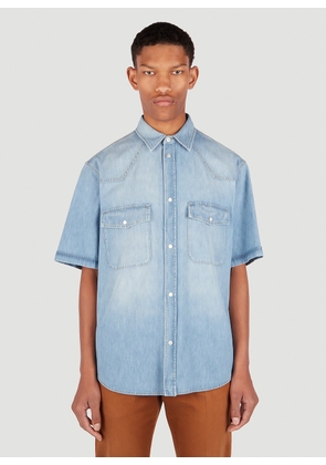 Gucci Logo Patch Denim Shirt - Man Shirts Blue It - 46