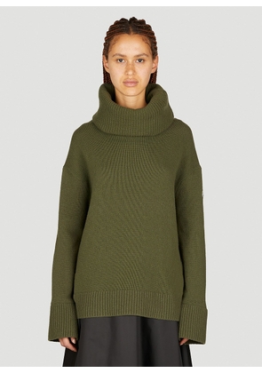 Moncler Wool Polo Neck Sweater - Woman Knitwear Green S