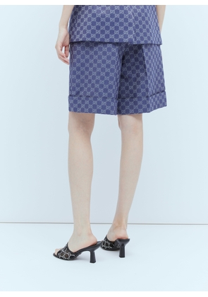 Gucci Interlocking Gg Canvas Shorts - Woman Shorts Blue It - 38
