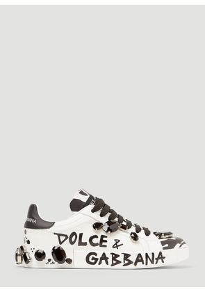 Dolce & Gabbana Portofino Zebra Sneakers - Woman Sneakers White Eu - 38