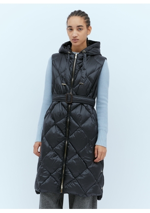 Max Mara Long Quilted Gilet - Woman Coats Black It - 38