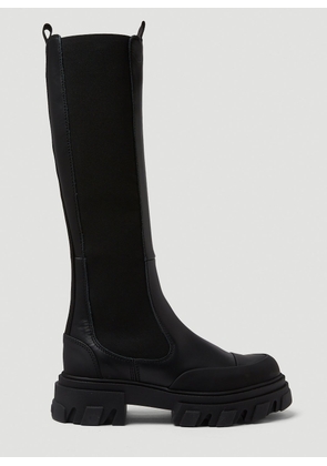 GANNI Knee Chelsea Boots - Woman Boots Black Eu - 36