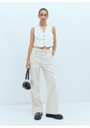 GANNI Angi Denim Jeans - Woman Pants Beige 25