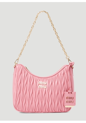 Miu Miu Matelassé Leather Shoulder Bag - Woman Shoulder Bags Pink One Size