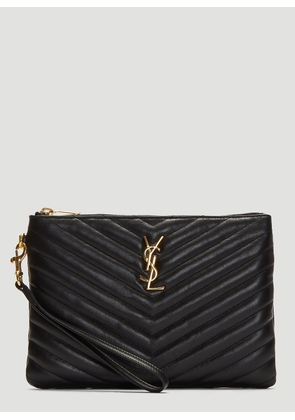 Saint Laurent Monogram Matelassé Pouch - Woman Clutch Bags Black One Size