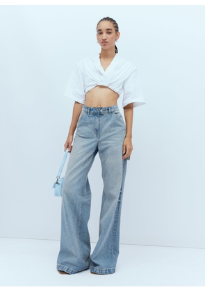 Jacquemus Le T-shirt Bahia Court Top - Woman Tops White M