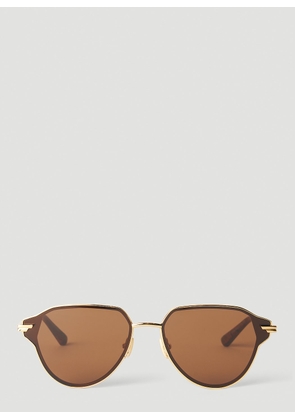 Bottega Veneta Navigator Frame Sunglasses -  Sunglasses Gold One Size