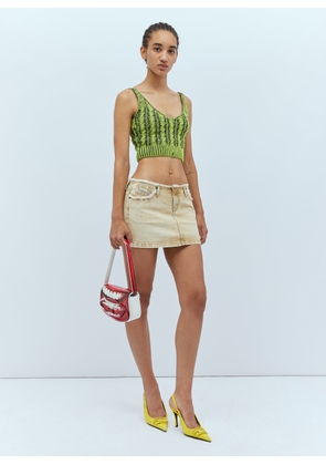 Diesel Cable Knit Crop Top - Woman Tops Green Xs