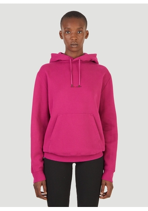 Saint Laurent Embroidered Logo Hooded Sweatshirt - Woman Sweatshirts Pink Xs