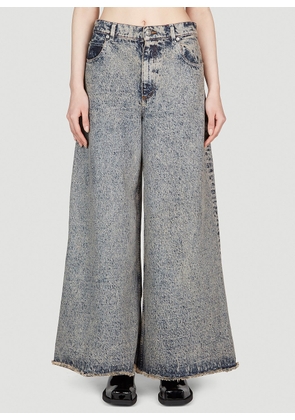 Marni Marbled Wide Leg Denim Pants - Woman Pants Blue It - 38
