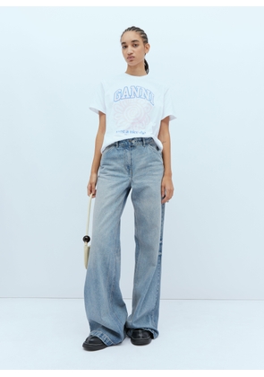 GANNI Flower Print T-shirt - Woman T-shirts White M