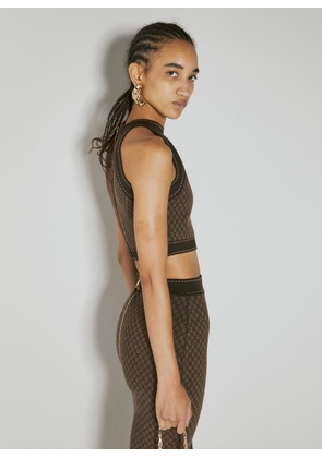 Balmain Mini Monogram Knit Tank Top - Woman Tops Brown Fr - 40